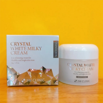 Picture of International Korean Product Skin care Facial MOISTURIZER 3W CLINIC CRYSTAL WHITE MILKY cream used for male/female - 50 gm