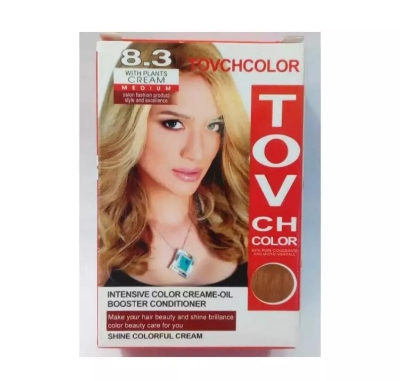 Picture of International Hair styling China product TOVCHCOLOR hair color used for male / female shade no 8.3 - 80 ml X 2