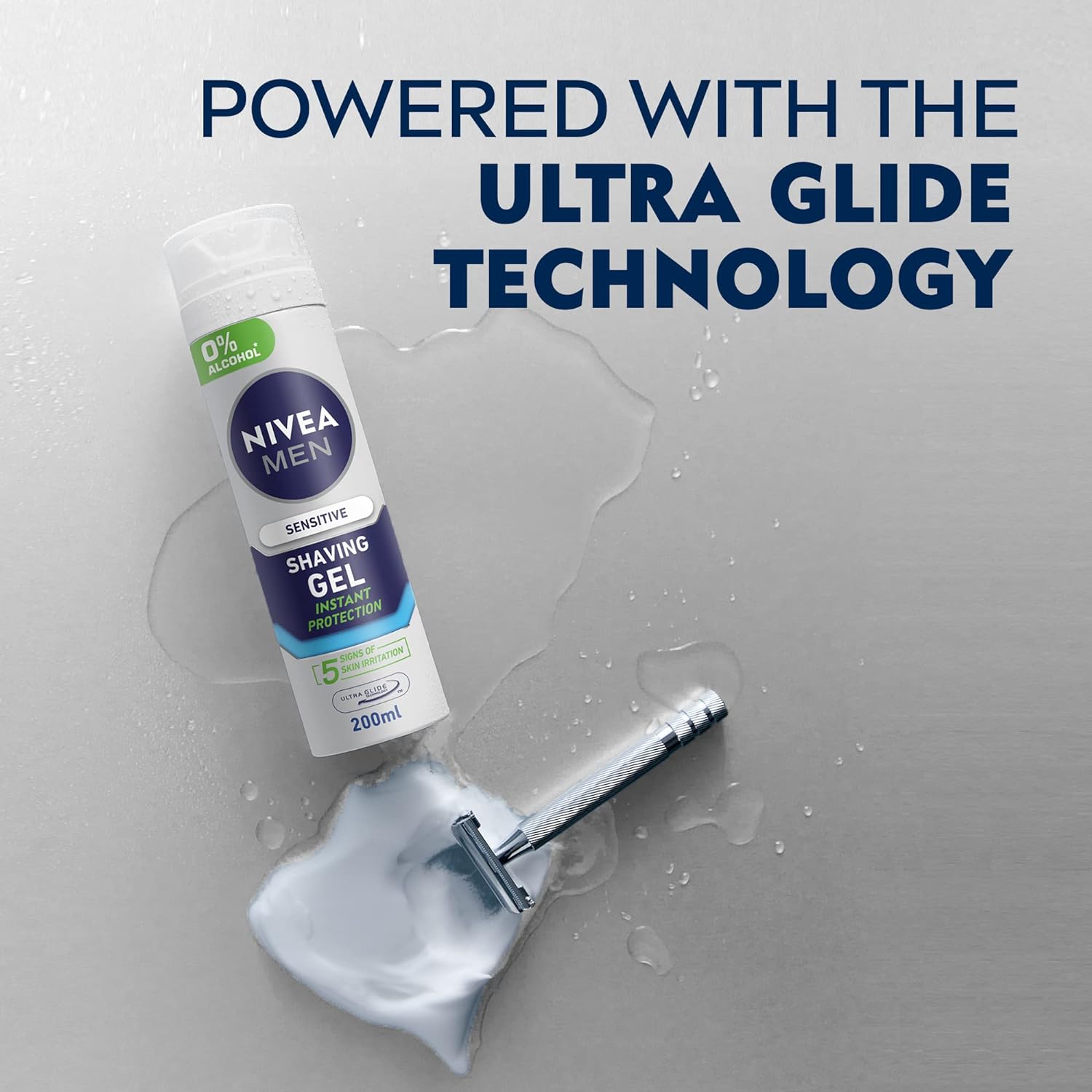 Picture of International UK product Skin care Shaveing Gel Nivea men Sensitive used for male - 200 ml