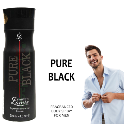 Picture of International UAE product Body Spray Creation Lamis Pure BLack perfume for male - 200 ml