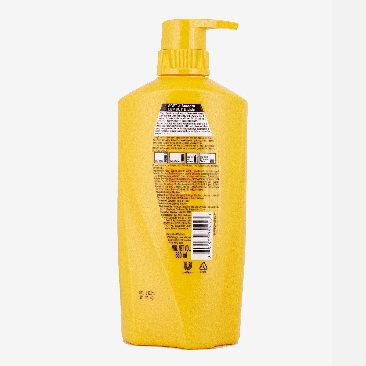 Picture of International Thailand product hair care product Sunsilks shampoo Soft and Smooth used for male/ female - 625 ml
