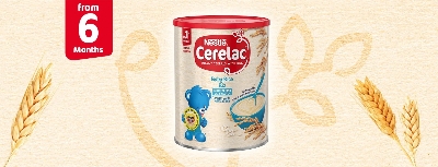 Picture of International European food item Cerelac infant cereals with milk start from 6 months (Rice) - 400 gm