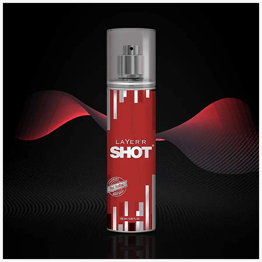 Picture of Indian product Body Spray Layer shot Red Stallion used for male - 135 ml