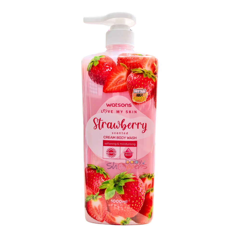 Picture of International Malisiya product Body wash Watsons STRAWBERRY Shower gel used for male/ female - 1000 ml