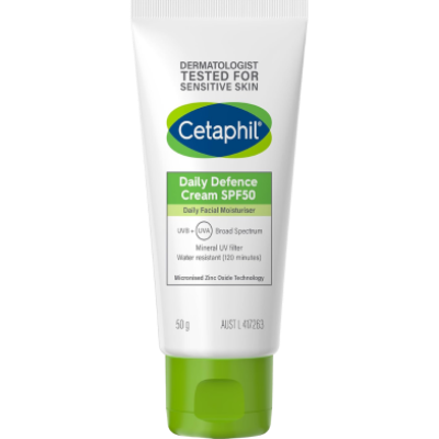 Picture of Cetaphil Daily Defence Face Moisturiser with SPF50Plus for Sensitive Skin - 50 gm