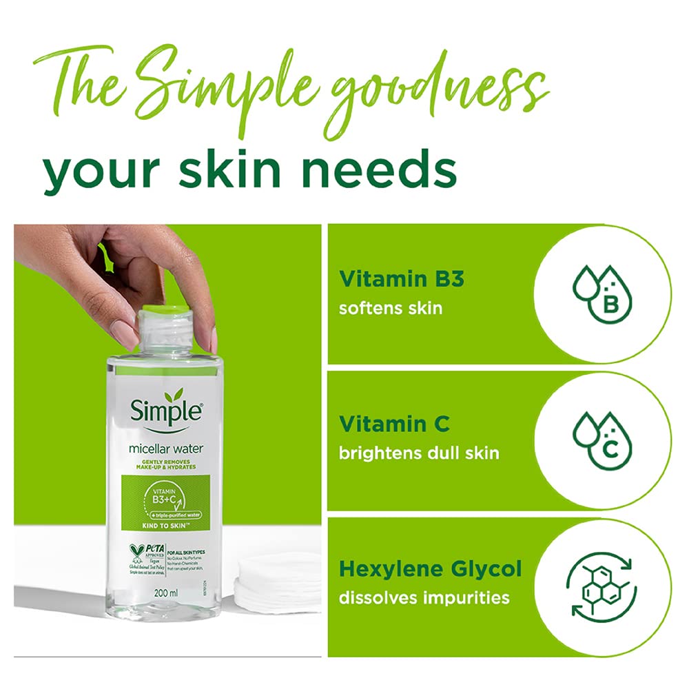 Picture of Simple Kind To Skin Micellar Cleansing Water Size: 200ml