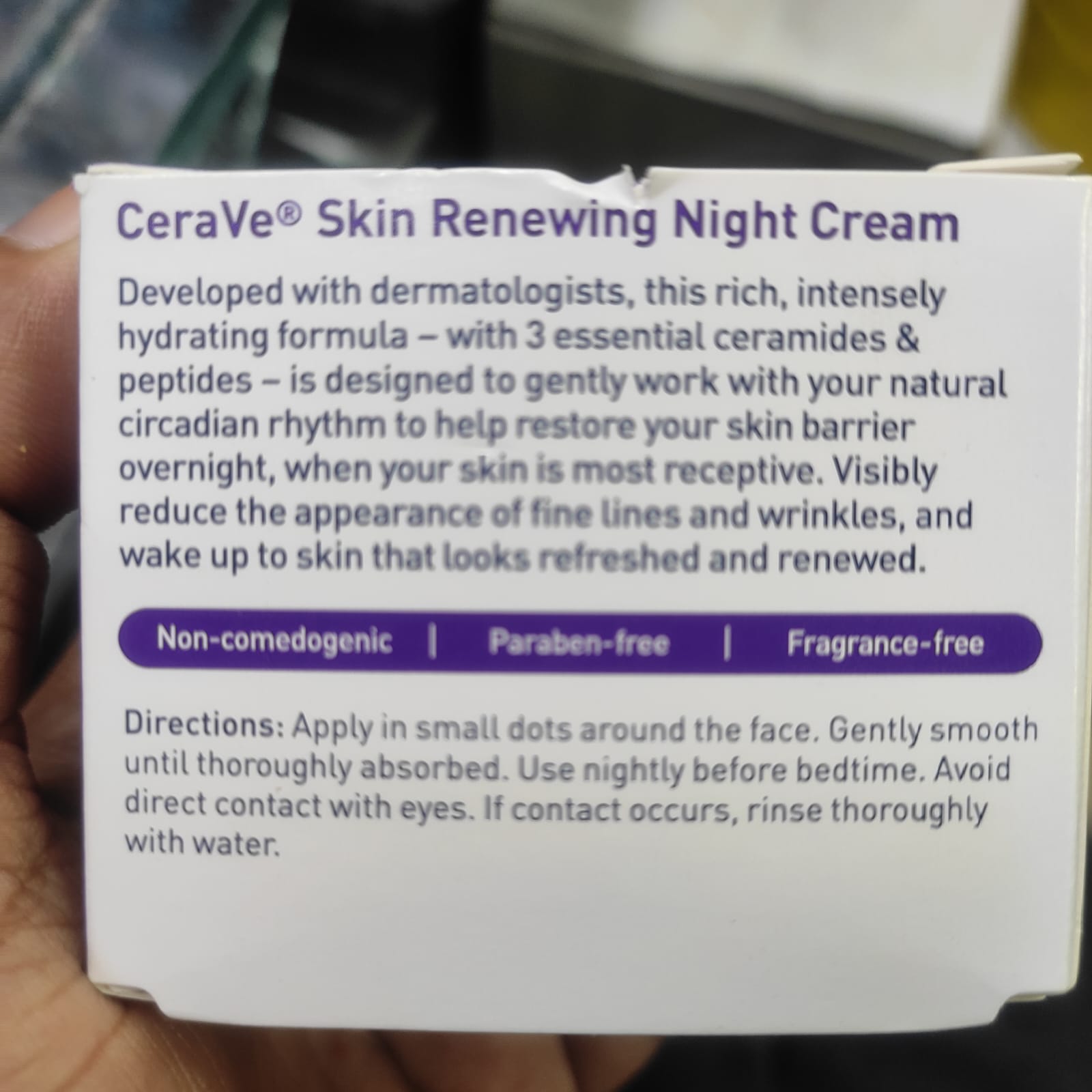 Picture of Cerave Skin Renewing Night Cream, Peptide Complex, 1.7 oz/48 g