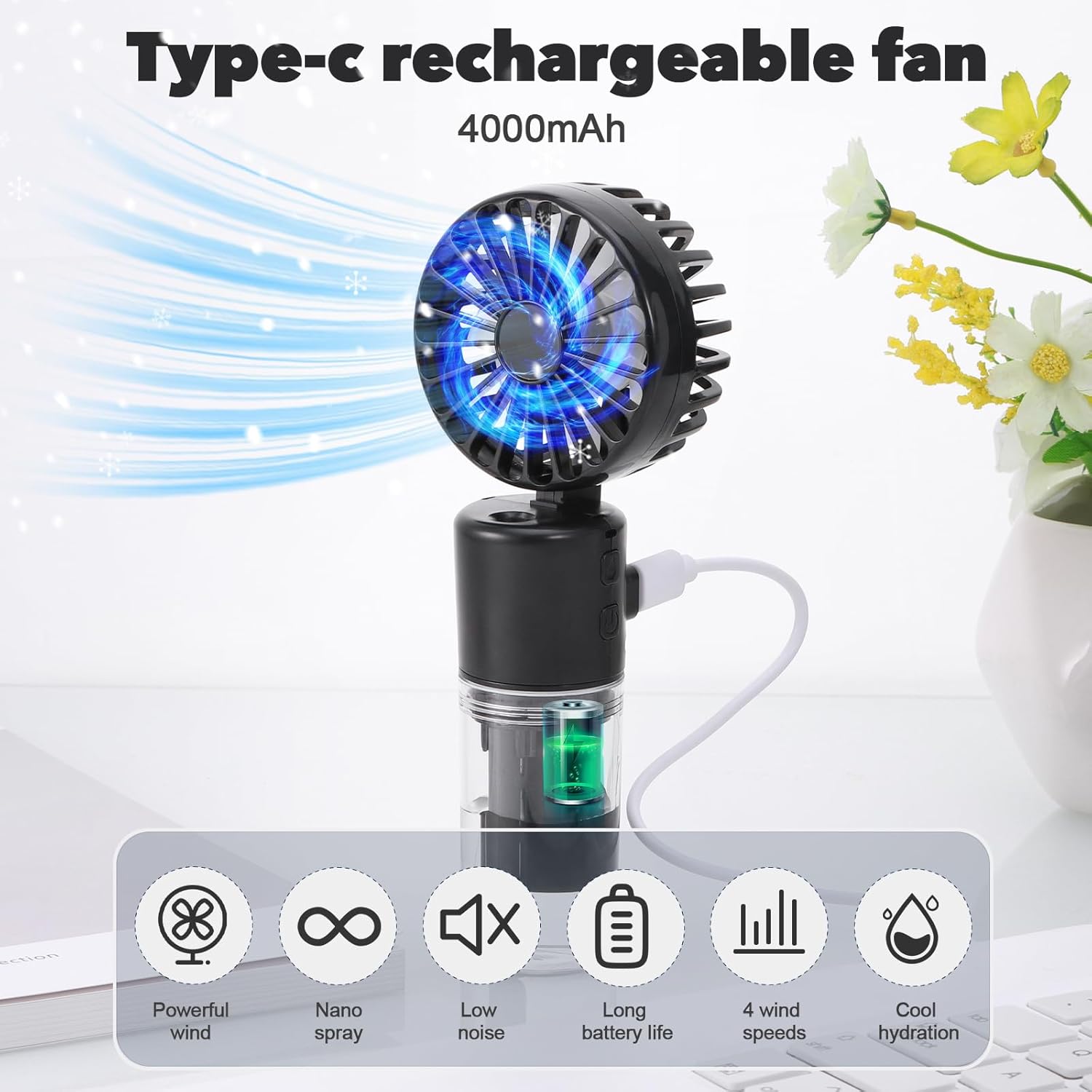 Picture of neck hanging spray fan f2 black