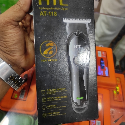 Picture of HTC AT-118 Professional T-blade Zero Cutting For Barber And Home Use Lithium Battery LED Display Two Speeds Control Hair Clipper For Hair Cutting
