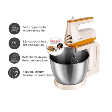 Picture of Sonifer Stand Mixer SF-7029 (150W, 3.5L) Stainless Steel Bowl 5 Speeds Automatic Electric Mixer