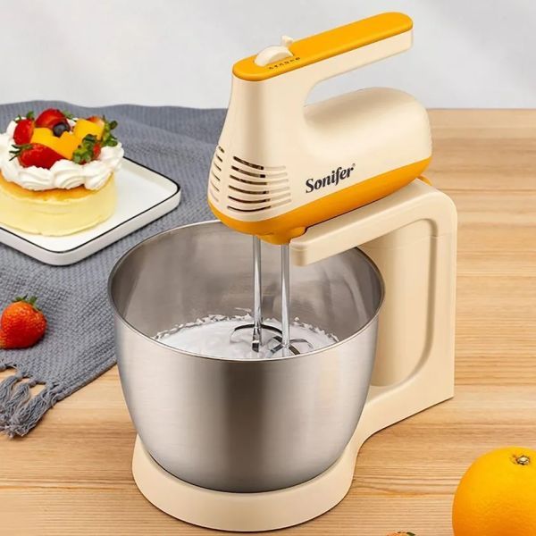 Picture of Sonifer Stand Mixer SF-7029 (150W, 3.5L) Stainless Steel Bowl 5 Speeds Automatic Electric Mixer
