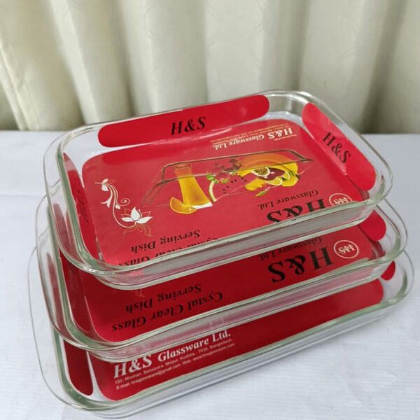 Picture of H&S Glassware Ltd. 3-piece Crystal Clear Glass Serving Dish Set