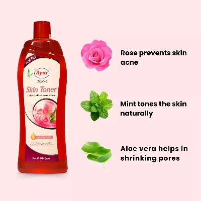 Picture of AYUR HERBALS Skin Toner Enrished with Rose, Aloe & Mint For Glowing Skin I Men & Women  (100 ml)