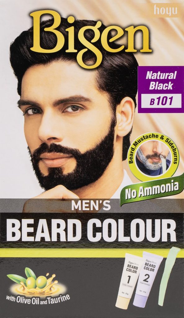 Picture of International Thailand product Bigen men's Beard colour natural black shade no 101 used for male - 40 GM+ 40 GM
