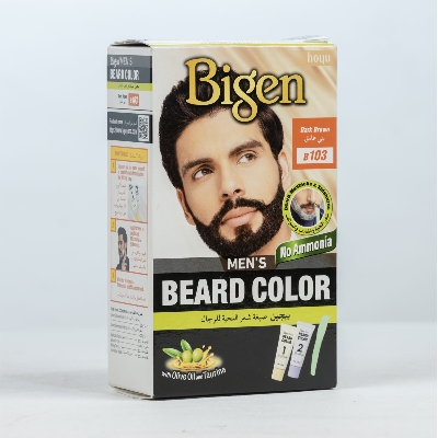 Picture of International Thailand product Bigen men's Beard colour dark brown shade no 103 used for male - 40 GM+ 40 GM