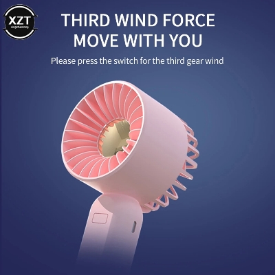 Picture of Mini Portable Handheld Fan USB Rechargeable 3 Speed Adjustment Electric Summer Desktop Cooling Fan Outdoor Turbo Blower Fans