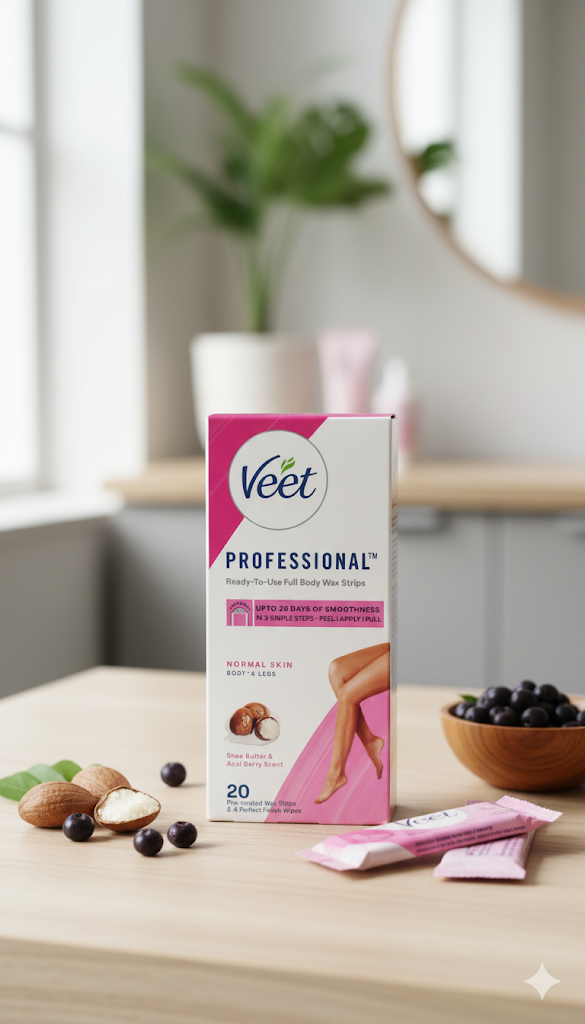 Picture of Veet Professional Wax Strips with Shea Butter & Acal Berry Scent – 20 Strips