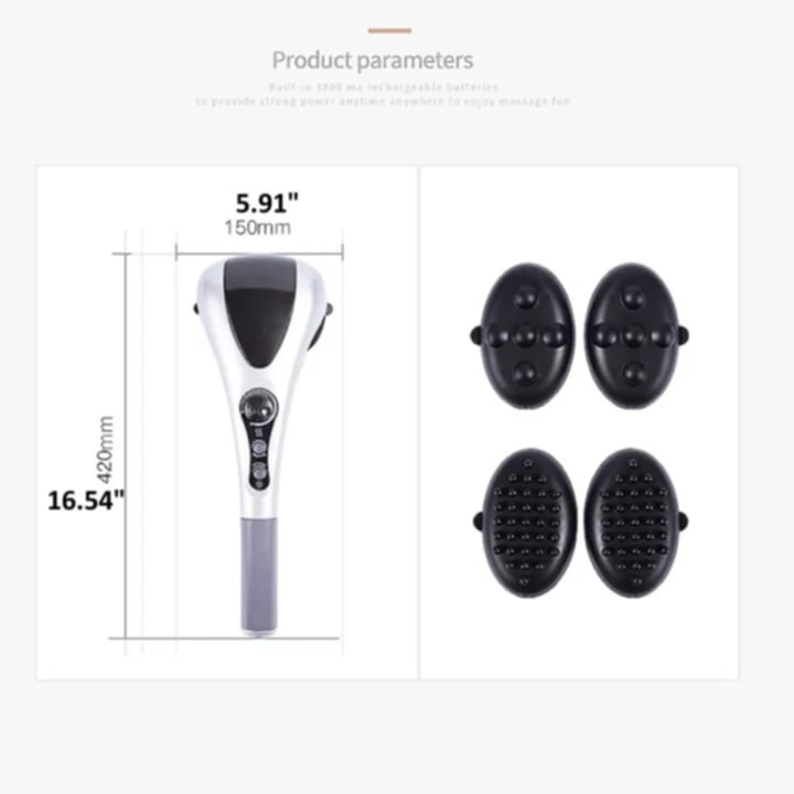 Electric Handheld Back Massager Infrared Heating Hammer Massager With Double Head Used To Full Body Massage Pain Relief