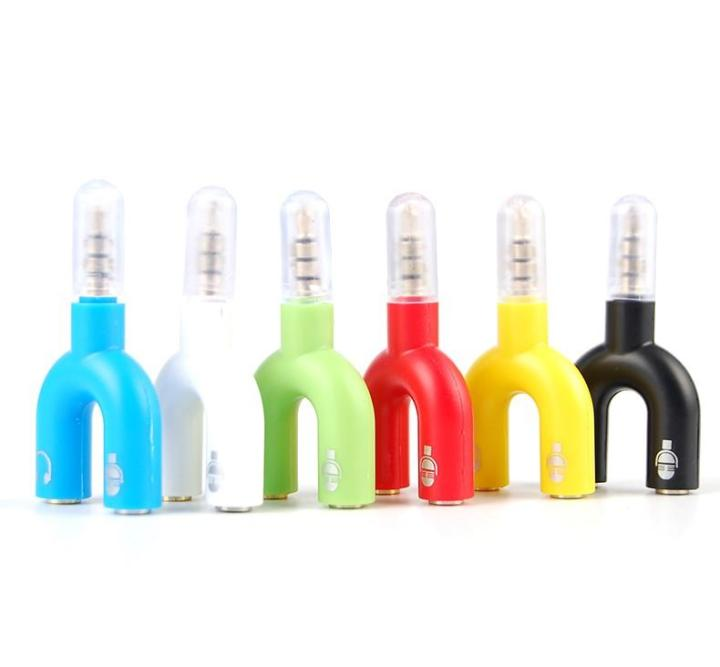 Picture of Y Splitter - 3.5mm Audio Jack to Headphone & Microphone 2 Way U Splitter Converter Adaptor - Multicolor