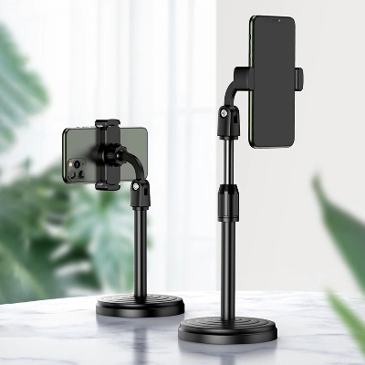Picture of L7 Desktop Mobile Phone Holder Height Adjustable Stand & 360° Rotatable for Live Streaming Shoot YouTube TikTok Video Round Base Smartphone - Mobile Stand