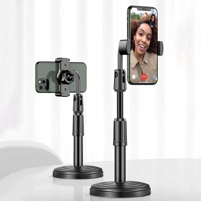 Picture of L7 Desktop Mobile Phone Holder Height Adjustable Stand & 360° Rotatable for Live Streaming Shoot YouTube TikTok Video Round Base Smartphone - Mobile Stand