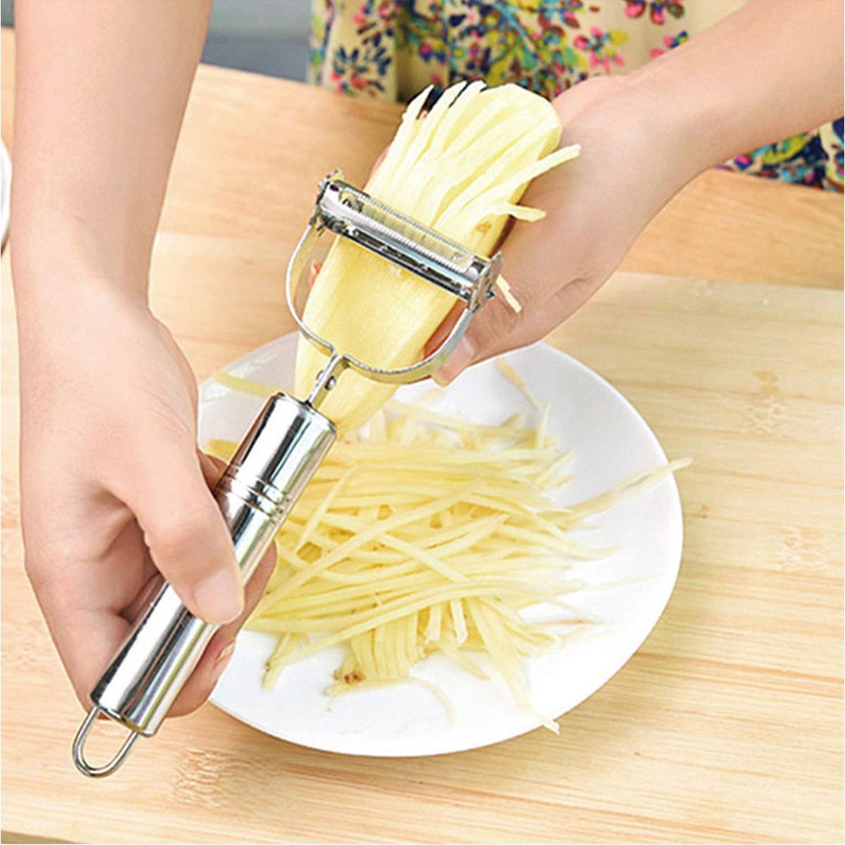 Picture of Kitchen Vegetable Peeler Stainless Steel Melon Planer Double-Head Peeler Household Multiple-Function Fruit And Vegetable Peeler - Double Peeler