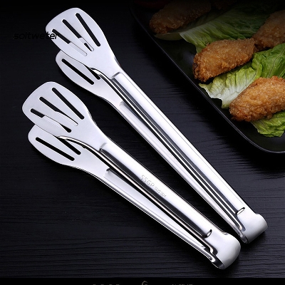 Picture of 25cm Stainless Steel Food Serving Tong – Multi-Purpose Kitchen Tong, Roti Chimta & Food Turner Tool - Precision and Style Combined: Stainless Steel Cooking Tong Clip Clamp - The Ultimate Accessory for Salad Serving and BBQ Mastery