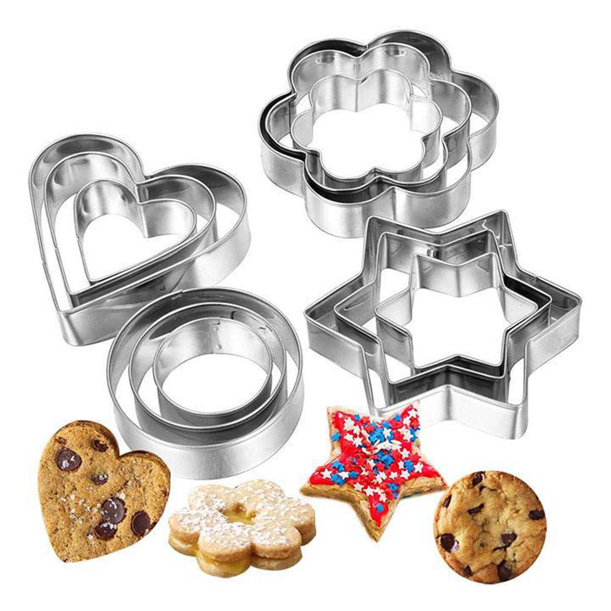 Picture of 12 Piece Stainless Steel Cookie Cutter set, Cake Decoration Tools