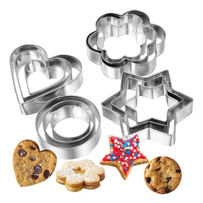 Picture of 12 Piece Stainless Steel Cookie Cutter set, Cake Decoration Tools