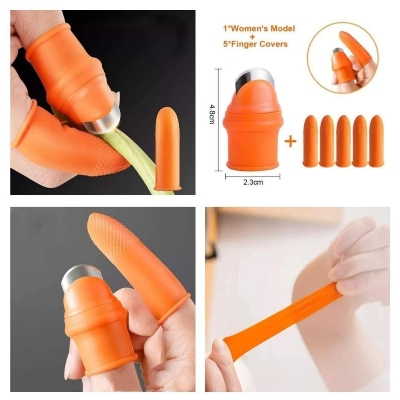 Picture of 6pcs (6 in 1 Pack) Silicone Finger Protector for Vegetables and Fruits Cutting - By Cyber Mart