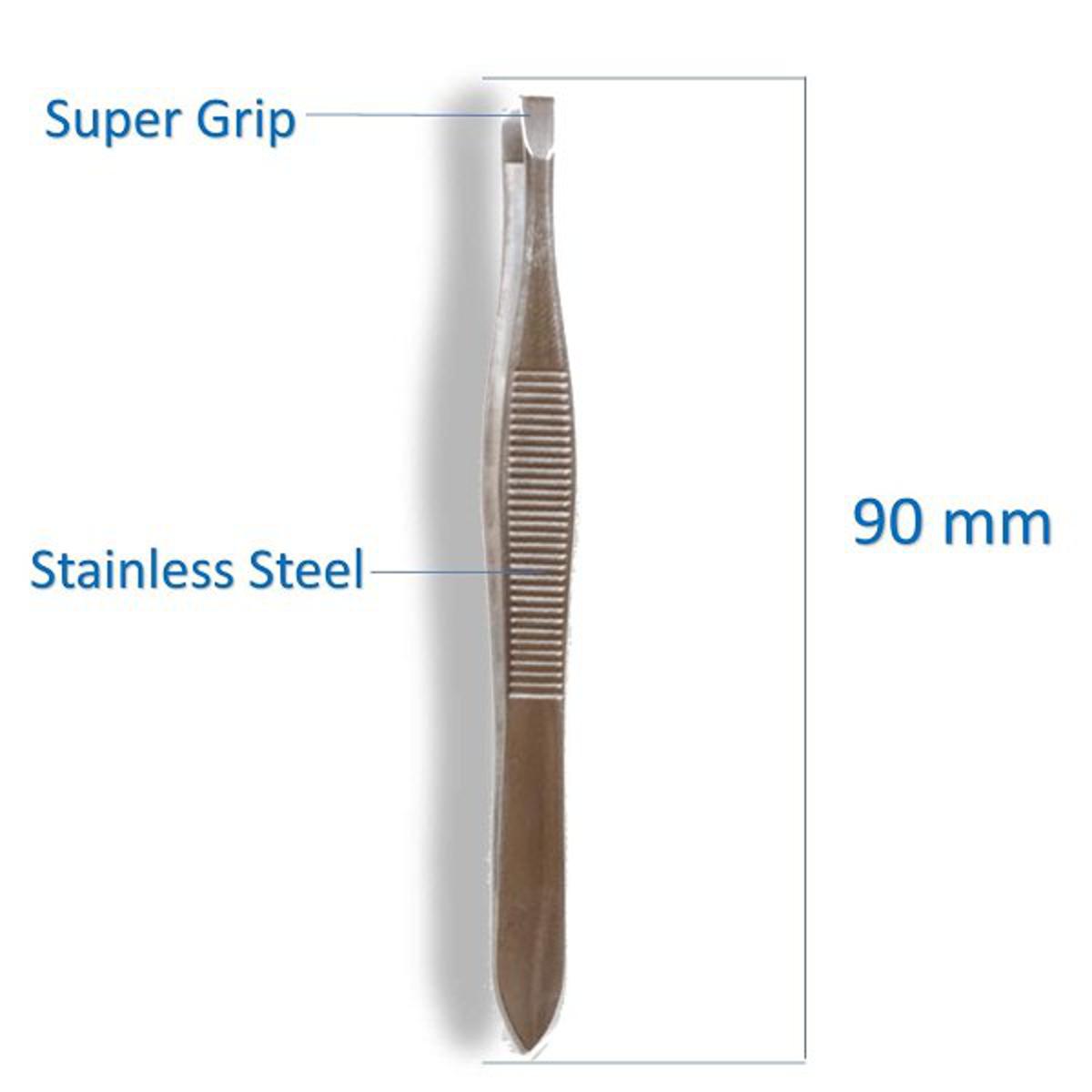 Picture of 9cm Length Stainless Steel Hair Pick Tweezer & hair removal tool for Eyebrows, Facial Hair, Upper Lip, Nose Blackhead Remover (Golden & Silver) - chimta