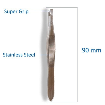 Picture of 9cm Length Stainless Steel Hair Pick Tweezer & hair removal tool for Eyebrows, Facial Hair, Upper Lip, Nose Blackhead Remover (Golden & Silver) - chimta