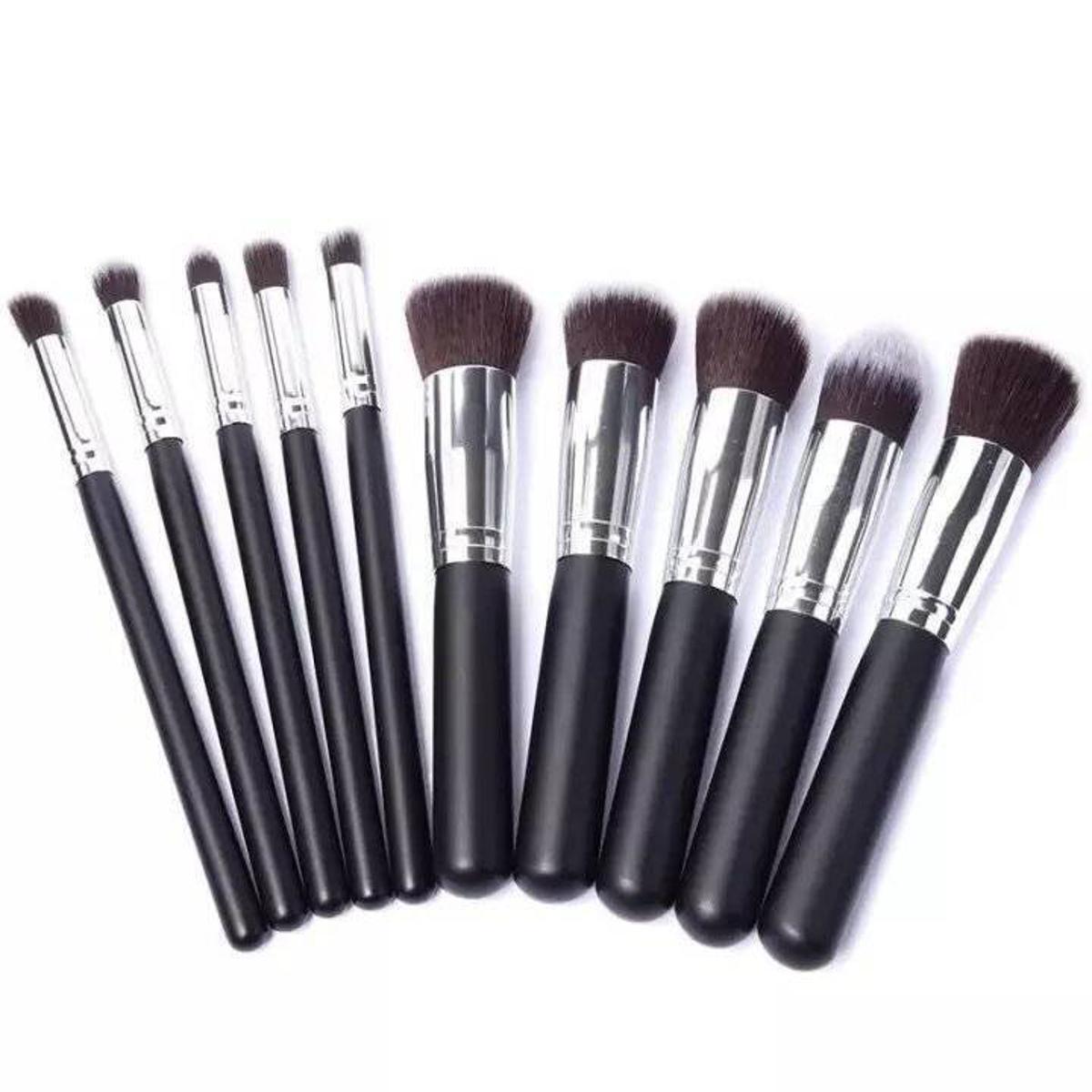 Picture of Kabuki Makeup Brush Set of 10 Piece - Black