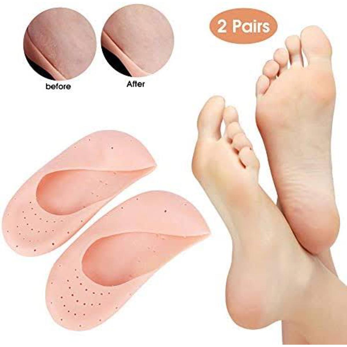 Picture of Anti Crack Heel Socks Smiling Foot Full Length Silicone Protector