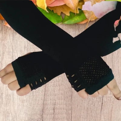 Picture of Cotton Net Fingerless Hand Gloves For Women