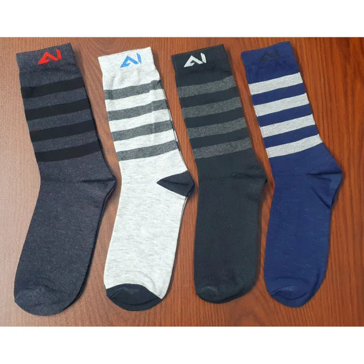 Picture of Men's new classic 4 pair Stripe formal Long socks - Cycle