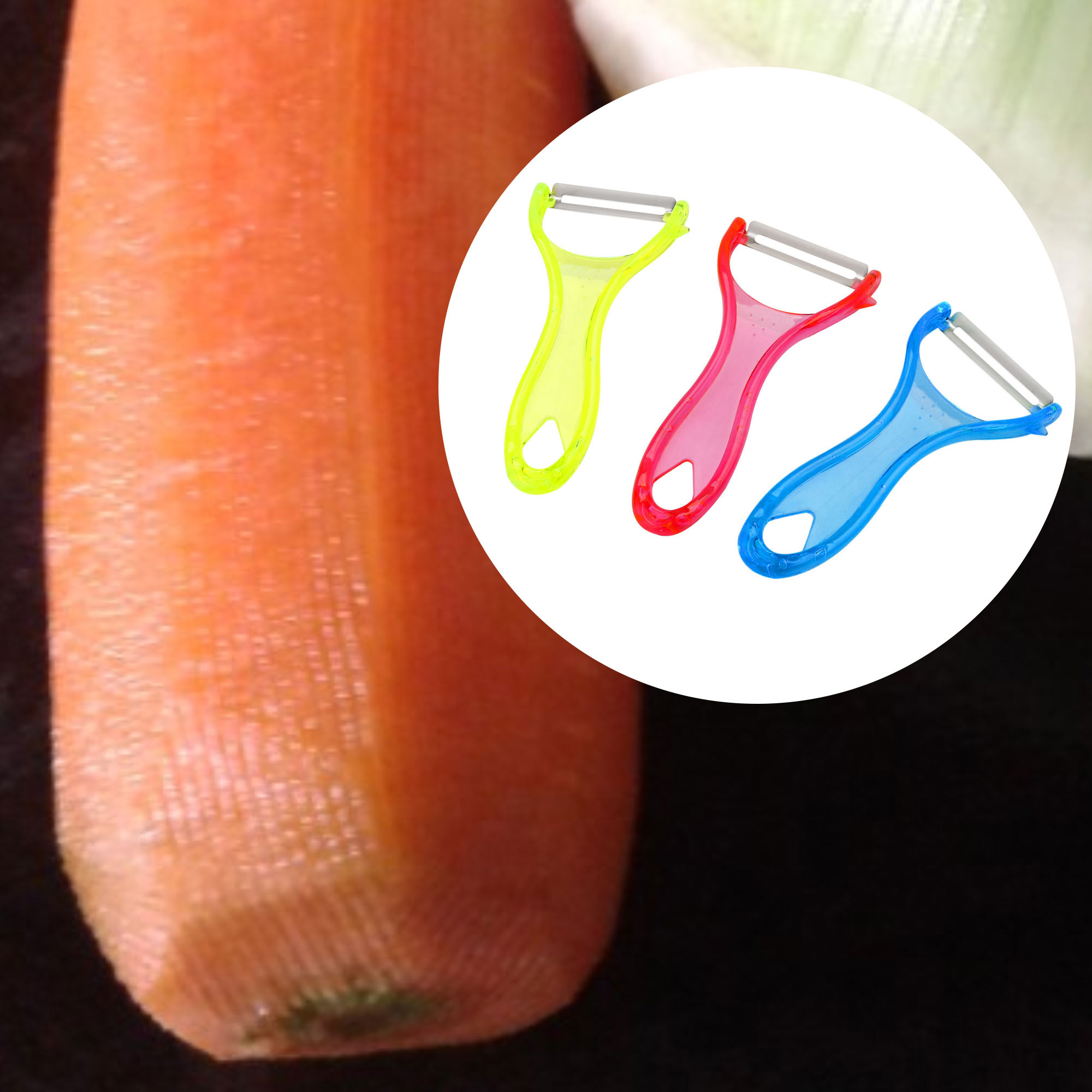 Picture of Kitchen Fruit Vegetable Fast Y Peeler Peeling Tool Tricolor - Multicolor