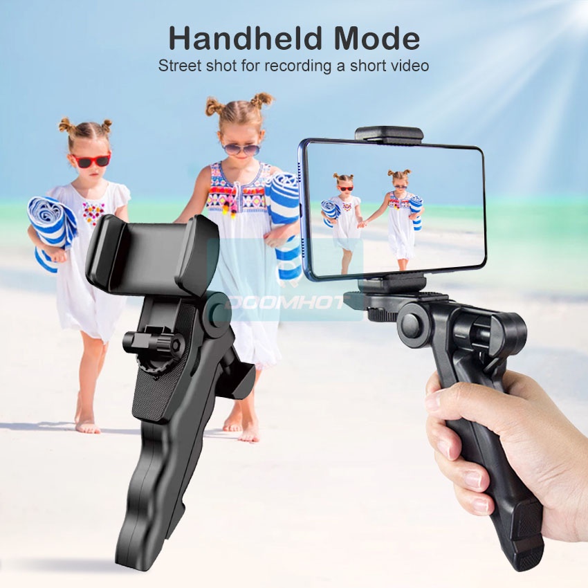 Picture of Mini Flexible Tripods Phone and Live Set for Professional Photo Video Camera Handheld Stabilizer Hand Grip Vlogging Tripod With 360° rotatable phone holder for DSLR GoPro  Action Camera & Smartphone
