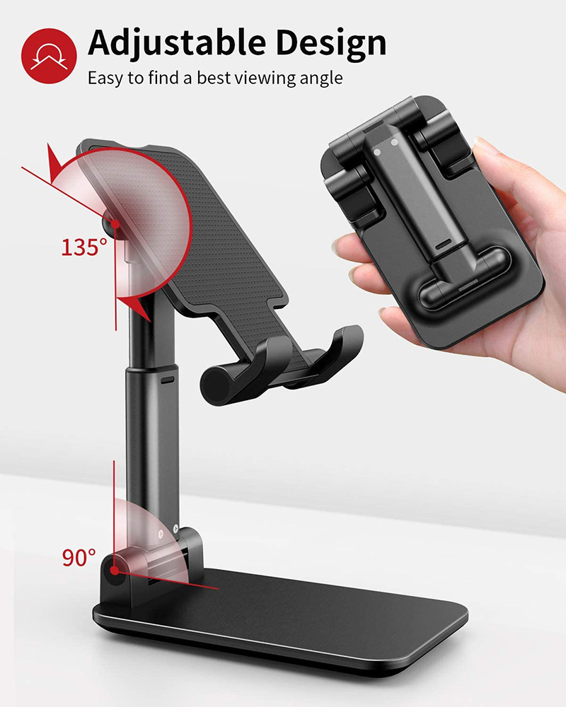 Picture of T1 Mobile Phone Holder Stand Desktop Lazy Bedside Bracket Support Stand Foldable and Hoisting Multi-Function Telescopic Smartphone Holder - Mobile Stand