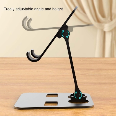 Picture of Aluminum Alloy Desktop Mobile Phone Stand Foldable iPad Tablet Support Cell Phone Desk Bracket Lazy Holder For Smartphone Mount