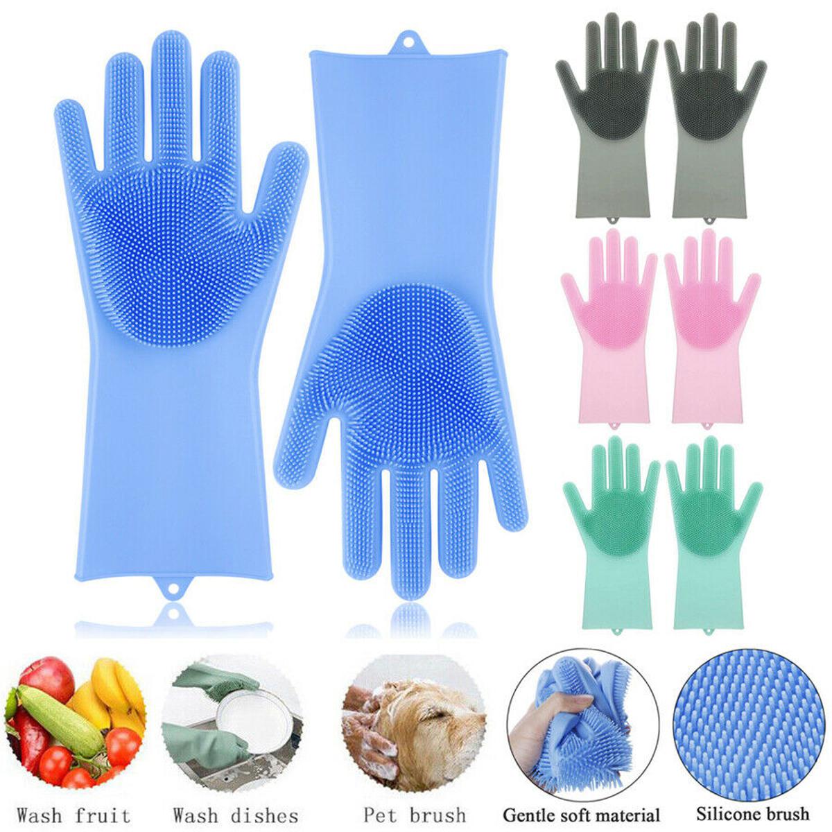 Picture of Silicone Dish Washing Kitchen Hand Gloves - Hand Gloves - Simplify Dishwashing With The Silicone Kitchen Hand Gloves - Providing Convenience - 1 pair