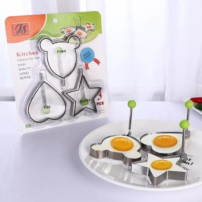 Picture of Stainless Steel 3Style Fried Egg Pancake Shaper Omelette Mold Mould Frying Egg Cooking Tools - Pitha Maker