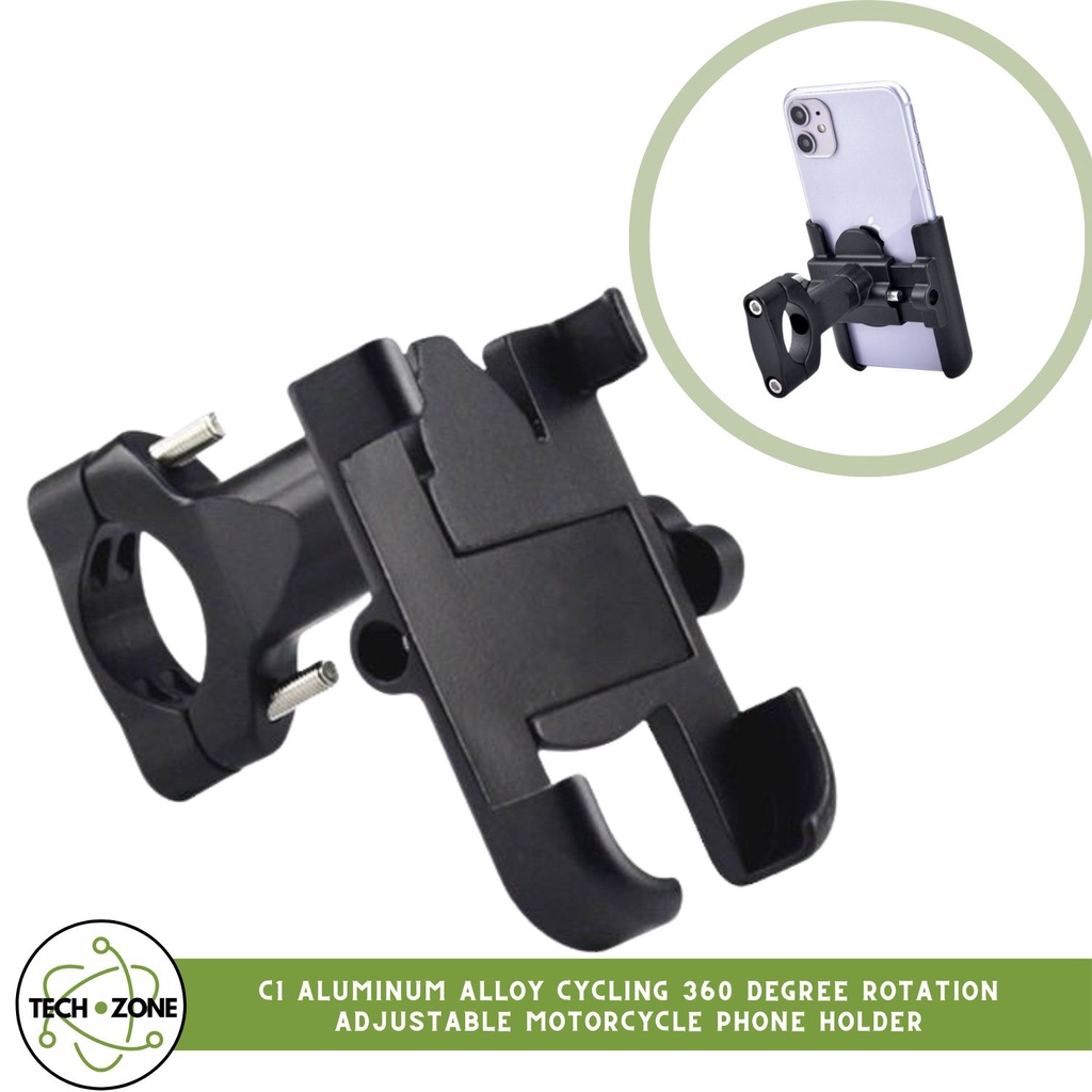 Picture of C1 Motorcycle & Bicycle Mobile Phone Holder 360 Degree Rotating Aluminum Alloy Adjustable  Mobile Holder Phone Mount - bike holder