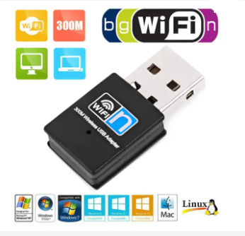 Picture of Wireless Mini USB Wifi Adapter 802.11N 300Mbps USB2.0 Receiver Dongle Network Card For Desktop Laptop PC Windows 7 8 10 11