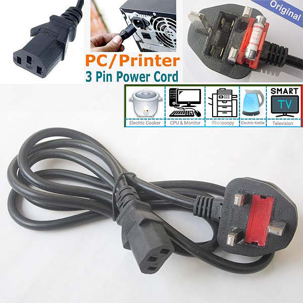 Picture of Computer Desktop Pc Power Supply Cable DC 3 Pin 1.5M Best Quality