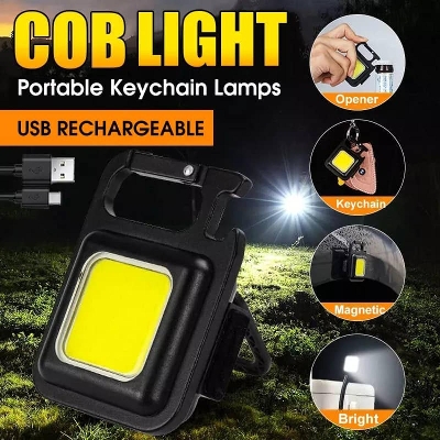 Picture of Multifunctional Mini Glare COB Keychain Light USB Charging Emergency Lamps Strong Magnetic Repair Outdoor Camping Light