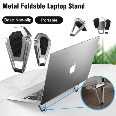 Picture of Metal Laptop Folding Stand - Laptop Stand Bracket Portable Heat Dissipation Bracket Game Book Support for Apple Macbook Pro Air