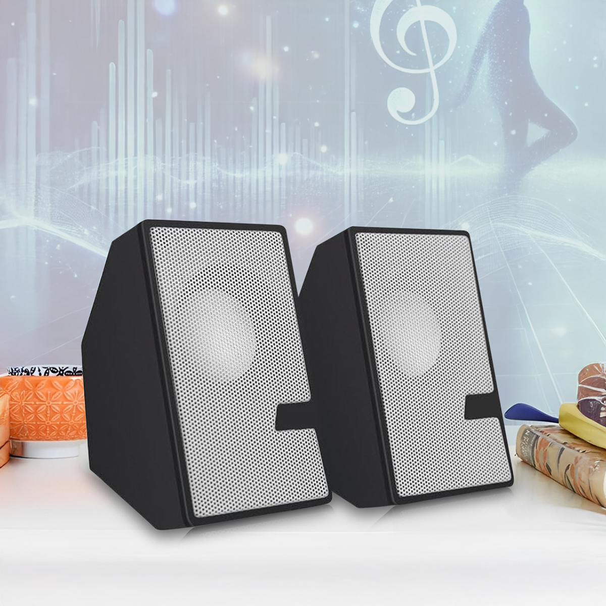 Picture of D7 Perfect Multimedia Speakers with Strong Mini Black Speakers - Compatible with Computer, Laptop, Mobile, TV, and More