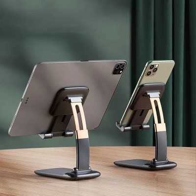 Picture of Mobile Phone Bracket Desktop Flat Live Chasing Drama Learning Lifting Folding Portable Multifunctional Lazy Bracket Phone Holder - Mobile Stand
