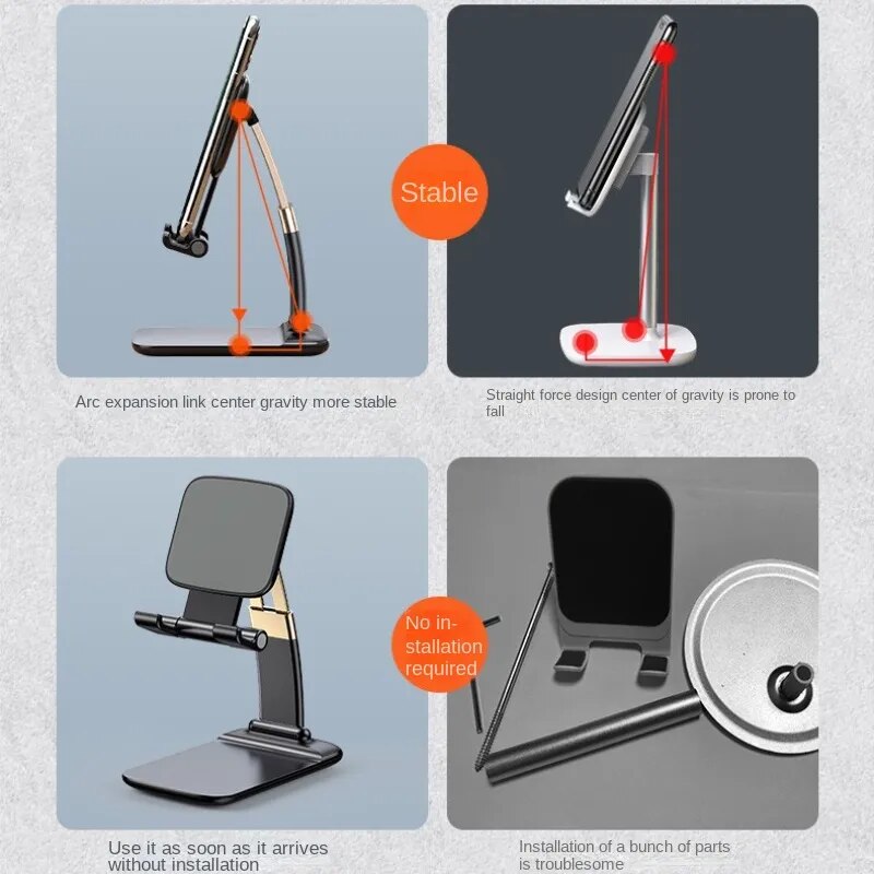 Picture of Mobile Phone Bracket Desktop Flat Live Chasing Drama Learning Lifting Folding Portable Multifunctional Lazy Bracket Phone Holder - Mobile Stand